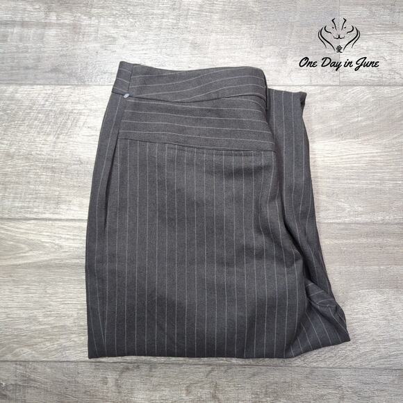 Topshop Wide Leg Pin Stripe Button Fly Pants Size 12 - Picture 6 of 6